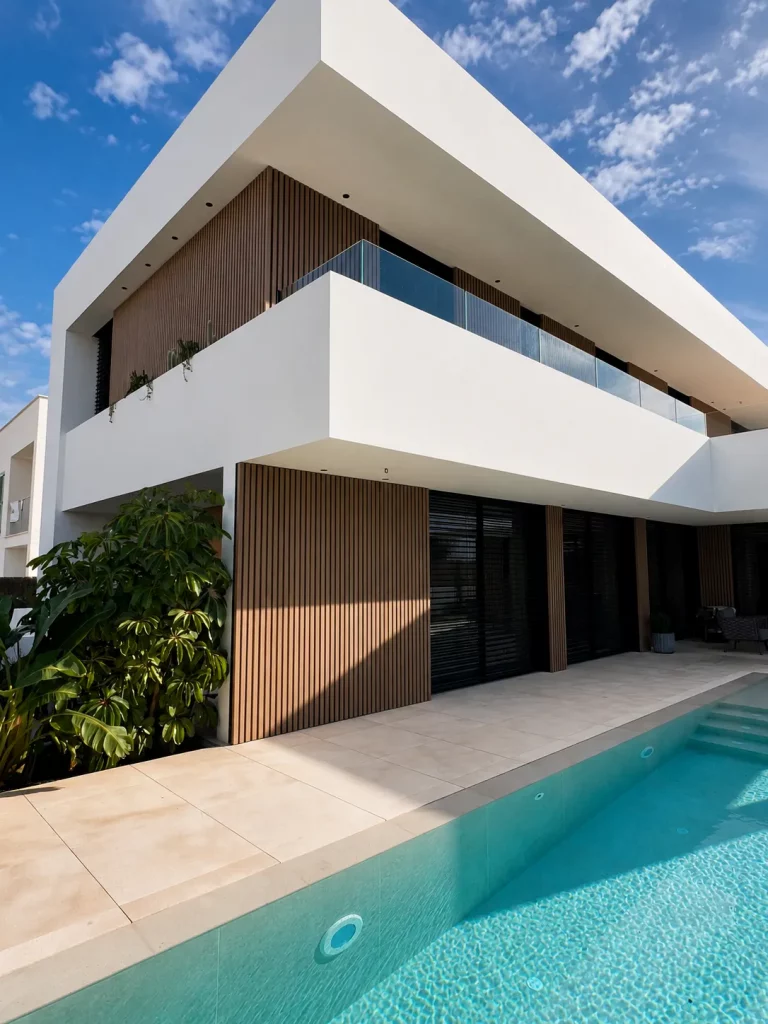 Trabajos de fachada y sistema de protección solar en una vivienda por Novaltec